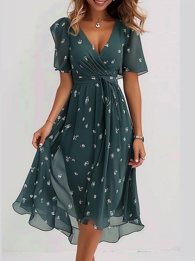 Vestido Elegante Cruzado | Cintura Marcada