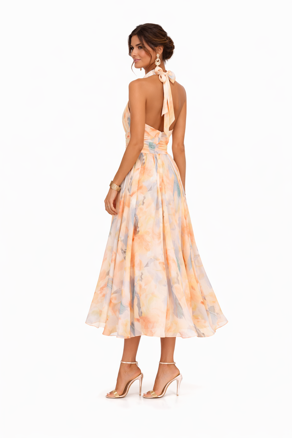 Vestido Largo Halter | Estampado Artístico