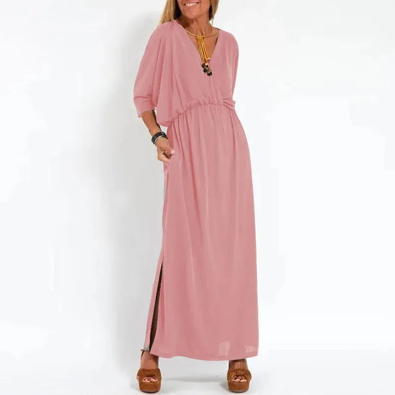 Vestido Largo Relajado | Escote en V