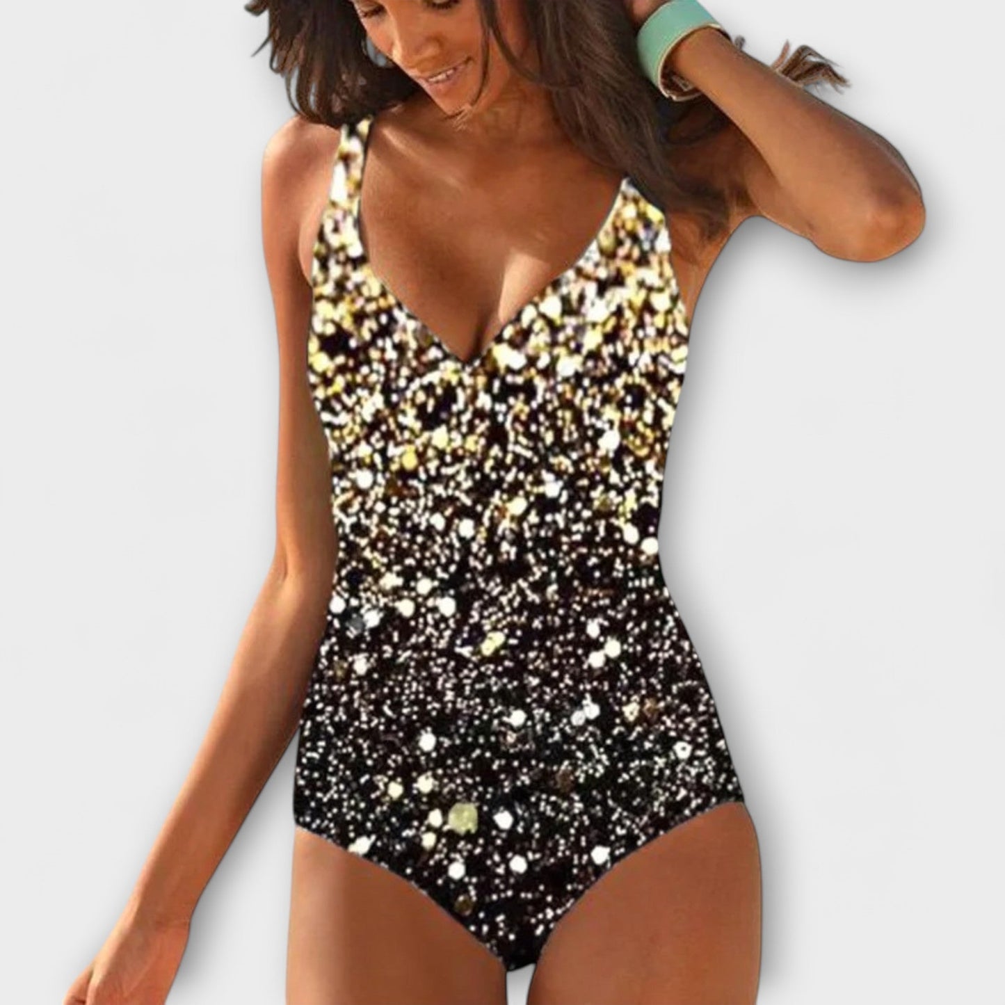 Bikini tricolor escote en V