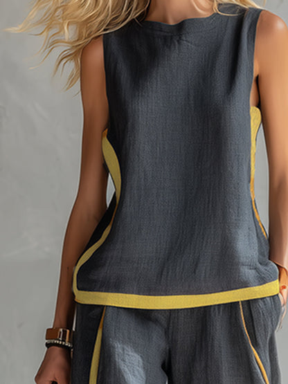 Leila | Conjunto elegante de algodón y lino
