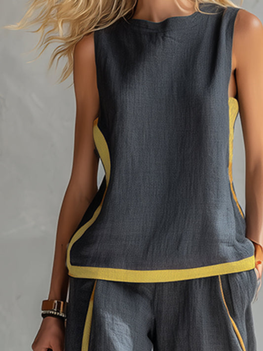 Leila | Conjunto elegante de algodón y lino