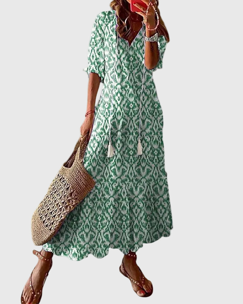 Amalia - Vestido maxi boho vintage