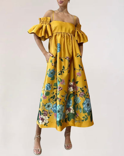 Gabriella - Vestido fluido con escote delicado y mangas