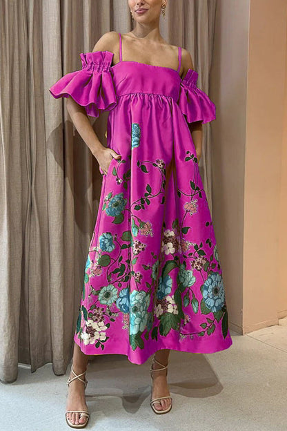 Gabriella - Vestido fluido con escote delicado y mangas