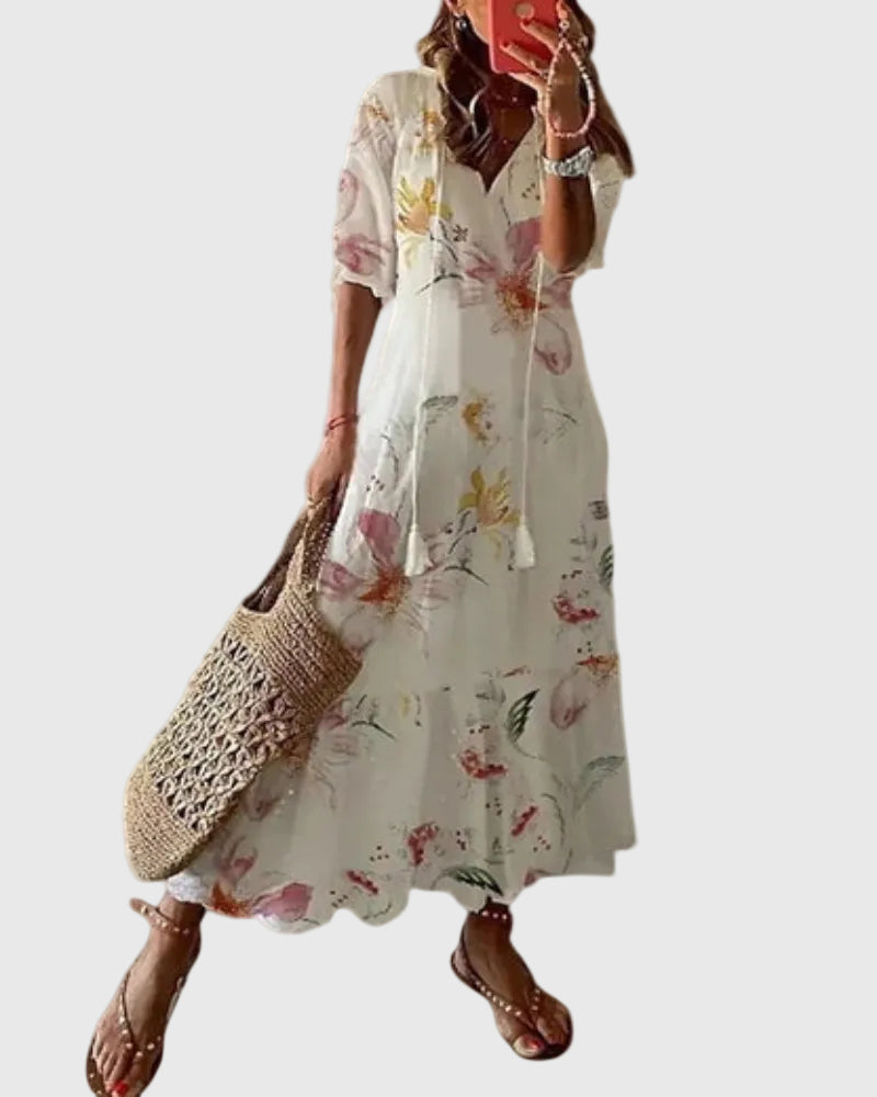 Amalia - Vestido maxi boho vintage