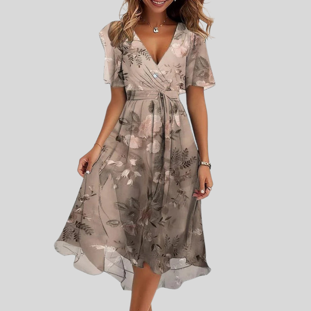 Naomi - Vestido fluido con escote en V elegante y ligero