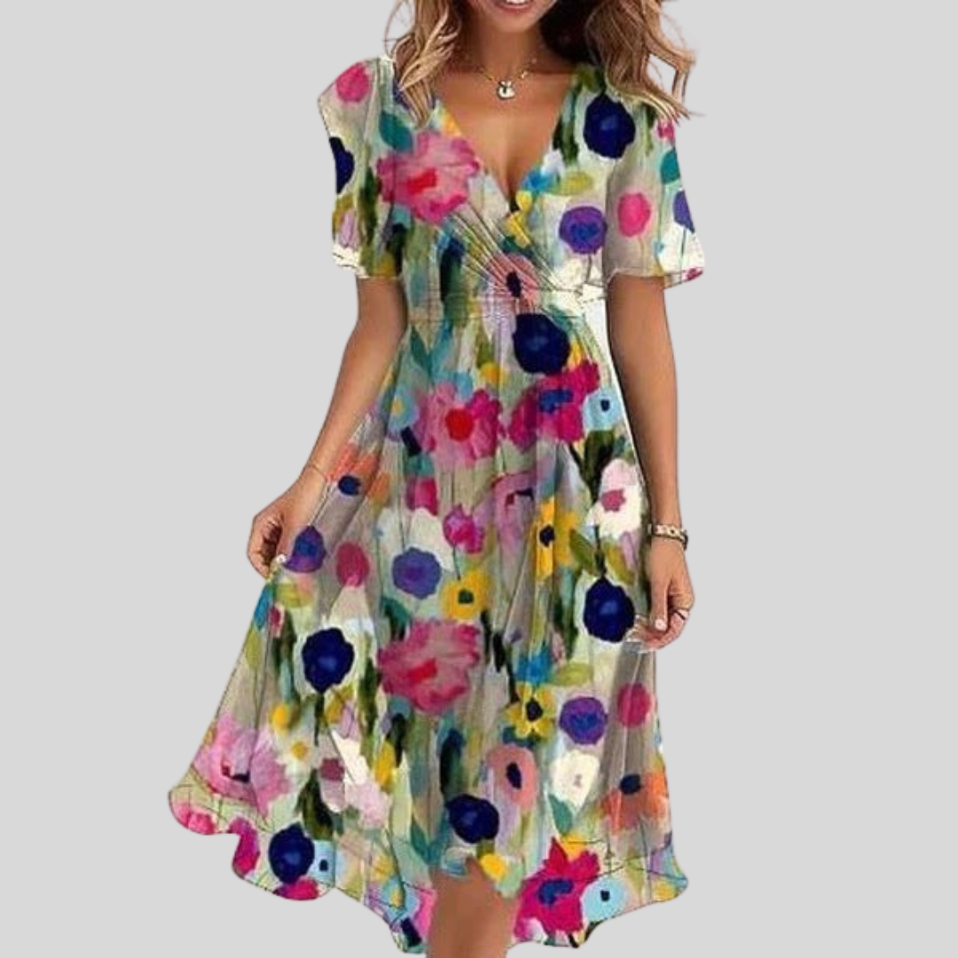Naomi - Vestido fluido con escote en V elegante y ligero
