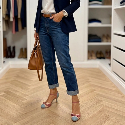 Tacones vintage con tira ajustable y estructura ortopédica