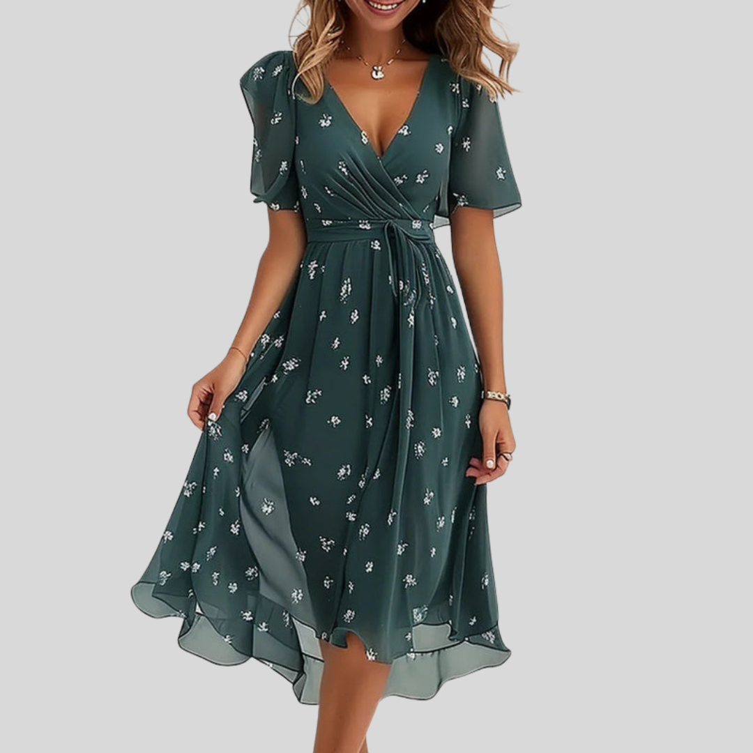 Naomi - Vestido fluido con escote en V elegante y ligero