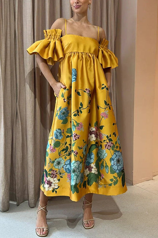 Gabriella - Vestido fluido con escote delicado y mangas