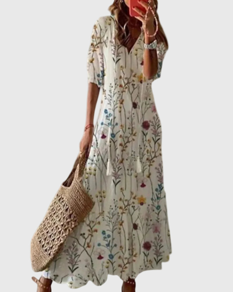 Amalia - Vestido maxi boho vintage