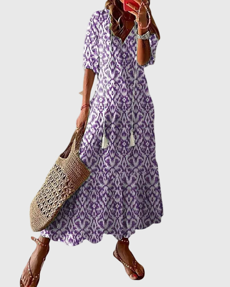 Amalia - Vestido maxi boho vintage
