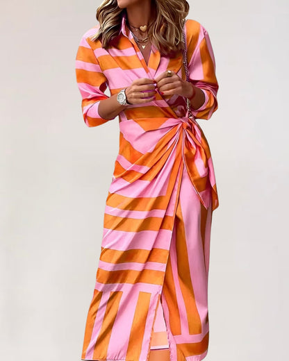 Eda - Vestido cruzado fluido con lazada lateral