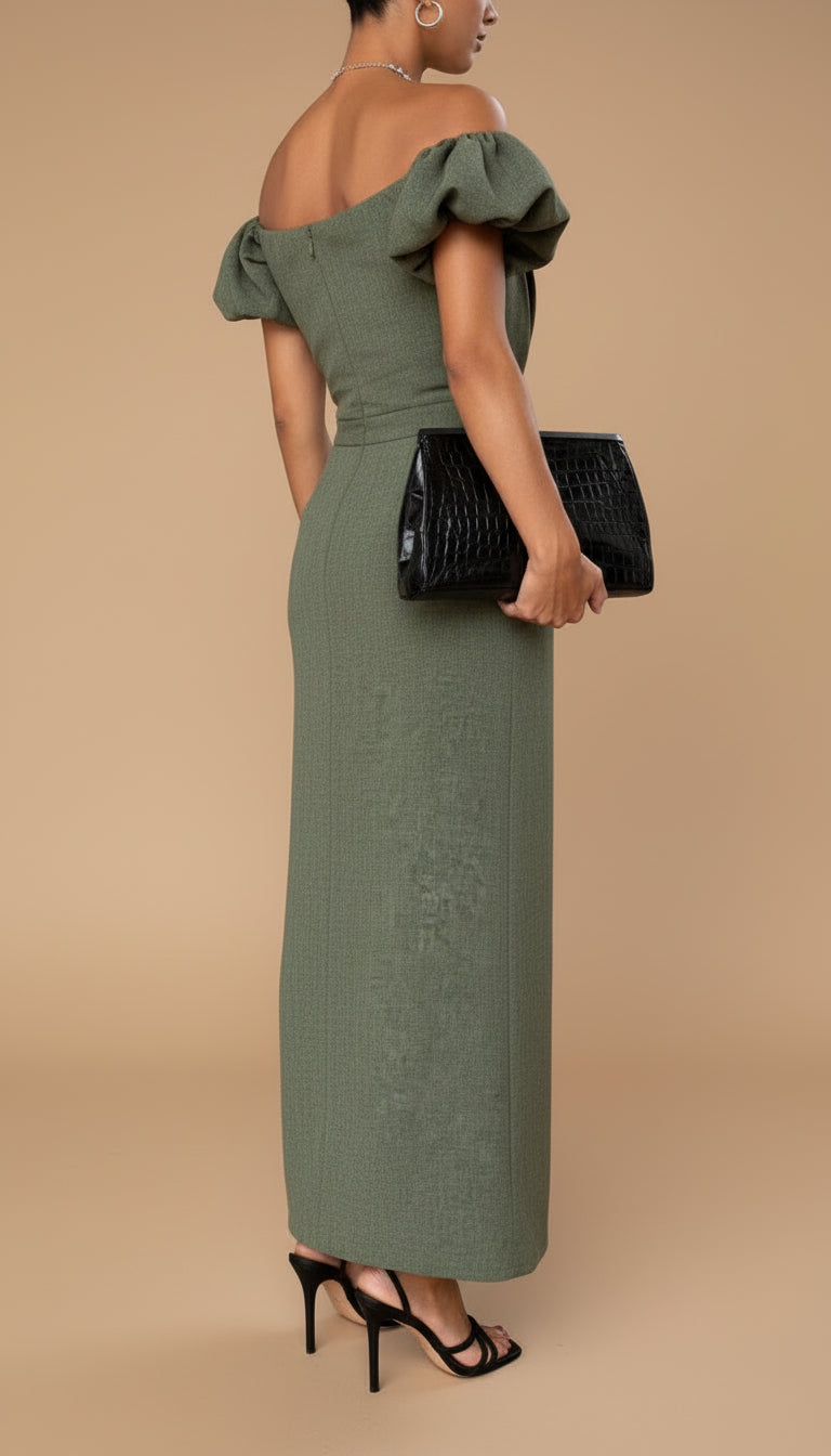 Vestido Escote Bardot | Cintura Definida