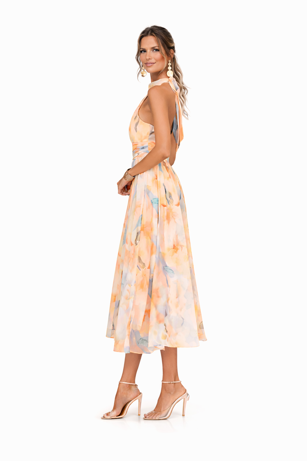 Vestido Largo Halter | Estampado Artístico