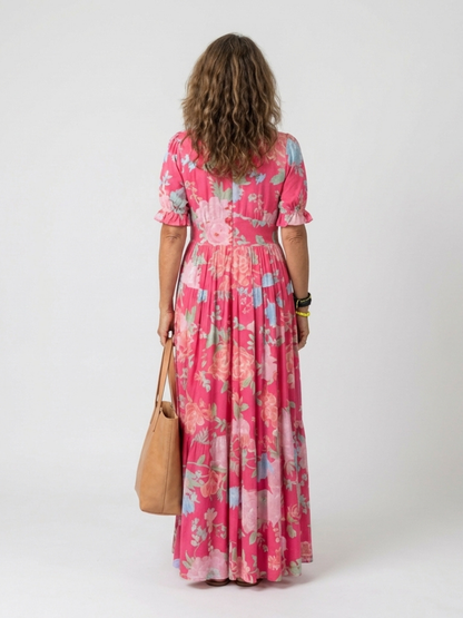 Leonor - Vestido Maxi Floral con Escote en V