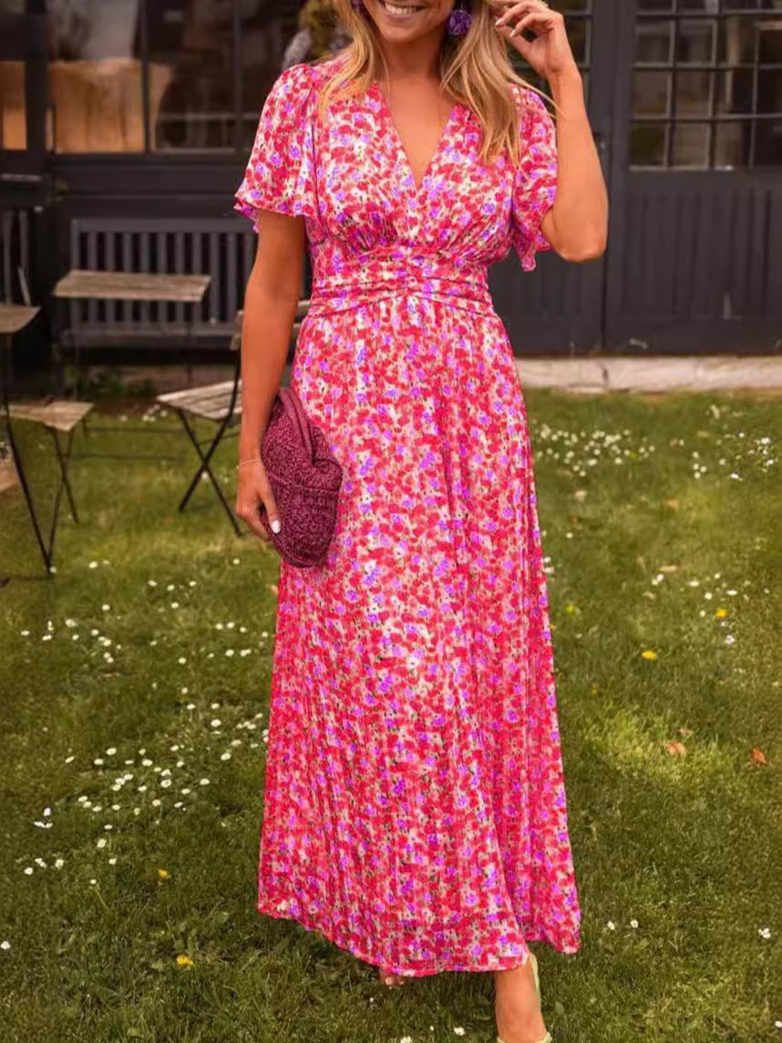 Elina - Floral con escote en V