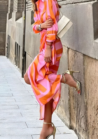 Eda - Vestido cruzado fluido con lazada lateral