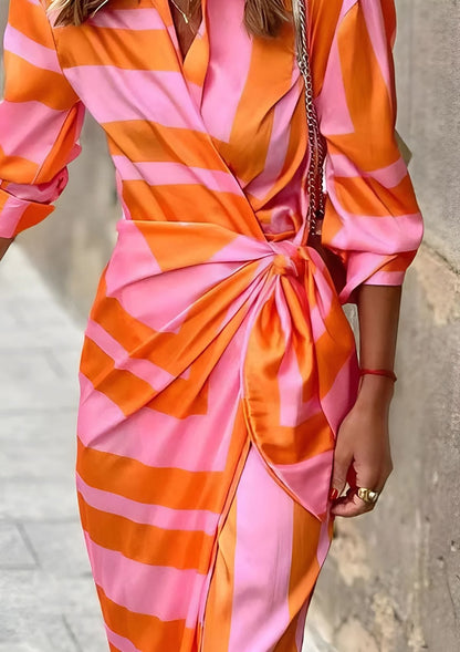 Eda - Vestido cruzado fluido con lazada lateral