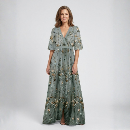 Eloísa - Vestido floral mangas semitransparentes
