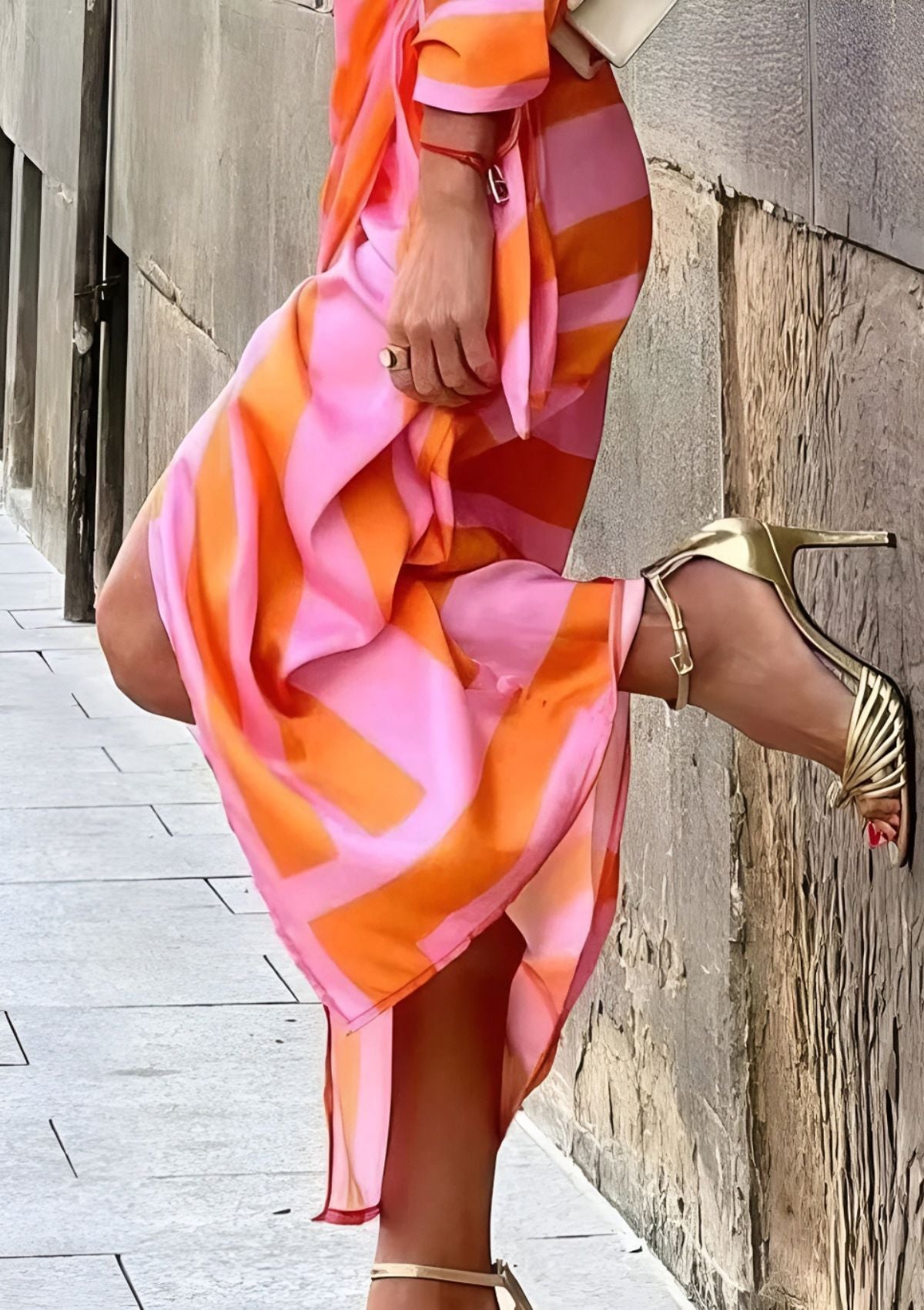 Eda - Vestido cruzado fluido con lazada lateral