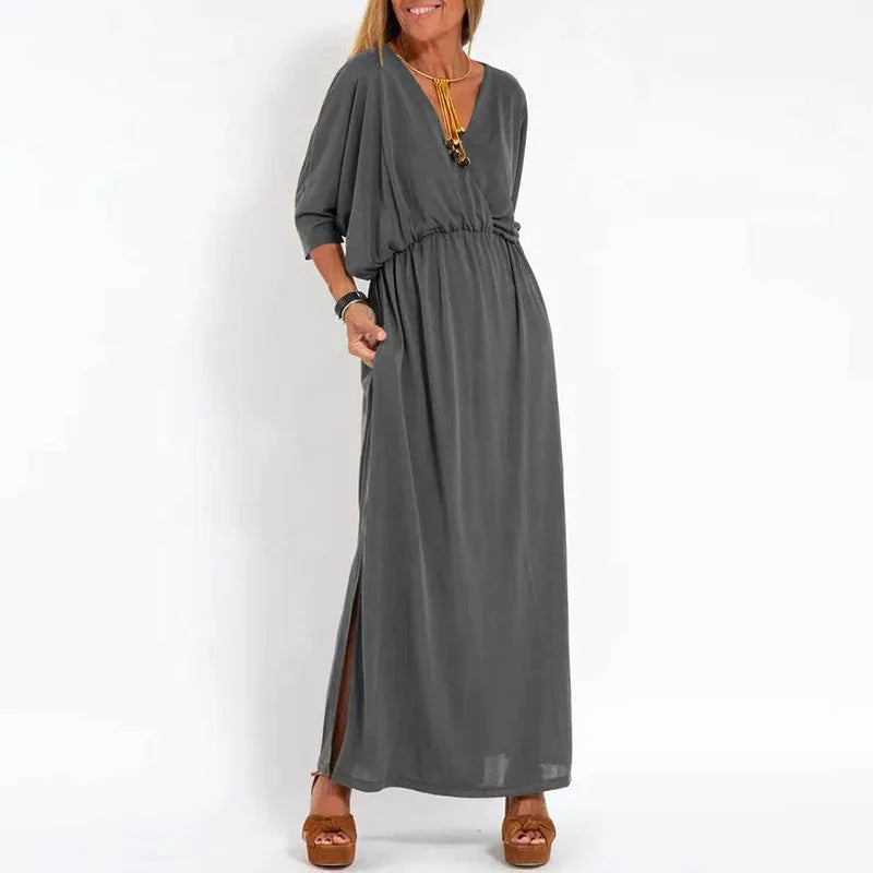 Vestido Largo Relajado | Escote en V