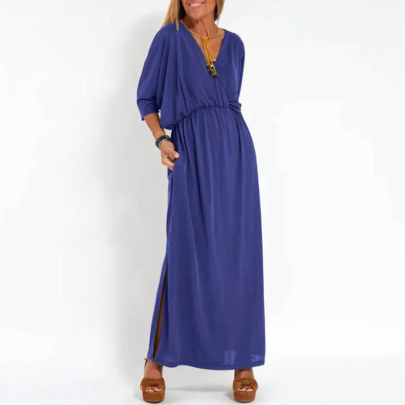 Vestido Largo Relajado | Escote en V