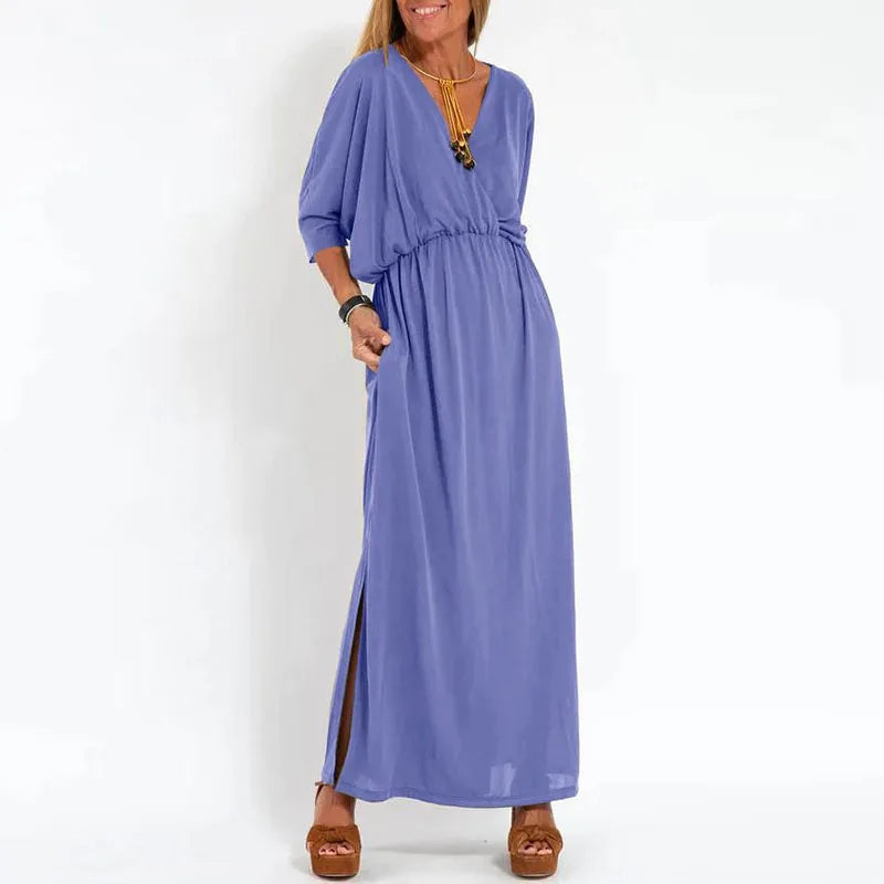 Vestido Largo Relajado | Escote en V