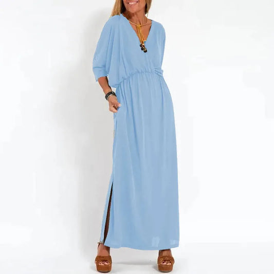Vestido Largo Relajado | Escote en V