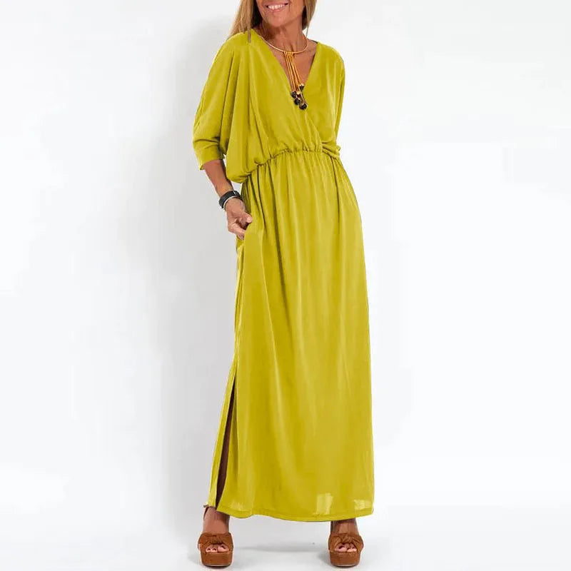 Vestido Largo Relajado | Escote en V