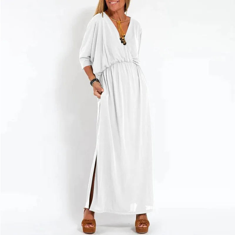 Vestido Largo Relajado | Escote en V