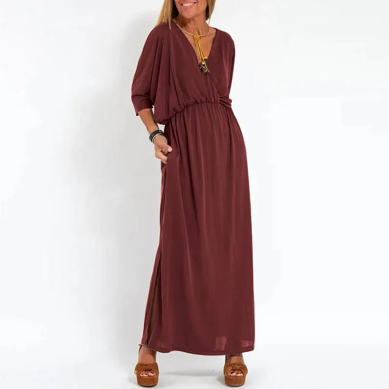 Vestido Largo Relajado | Escote en V
