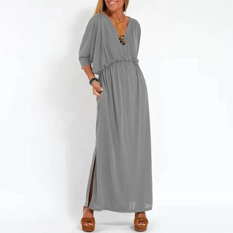 Vestido Largo Relajado | Escote en V