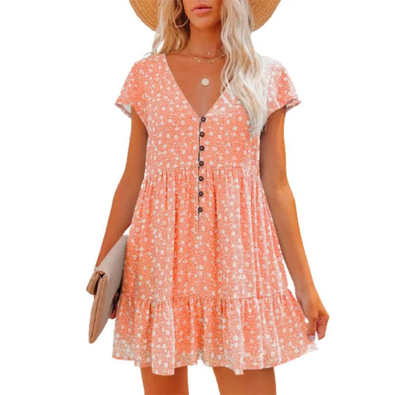 Vestido Corto | Vuelo y Escote en V