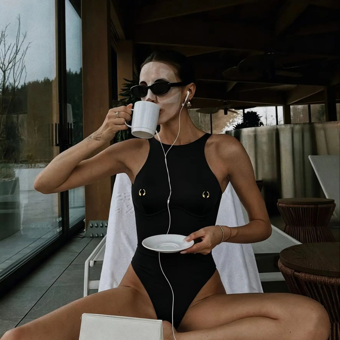 Cut Out One Piece Swimsuit Women Sexy Swimwear Thin Strap Bodysuit Monokini High Leg Swim Suit Bathing Suit Beachwear