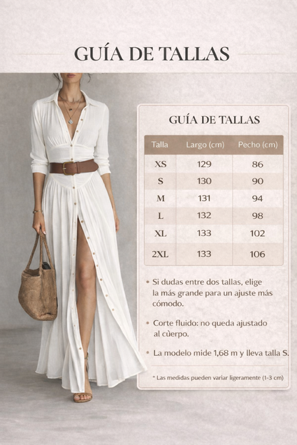 Vestido Maxi Plisado | Algodón & Lino