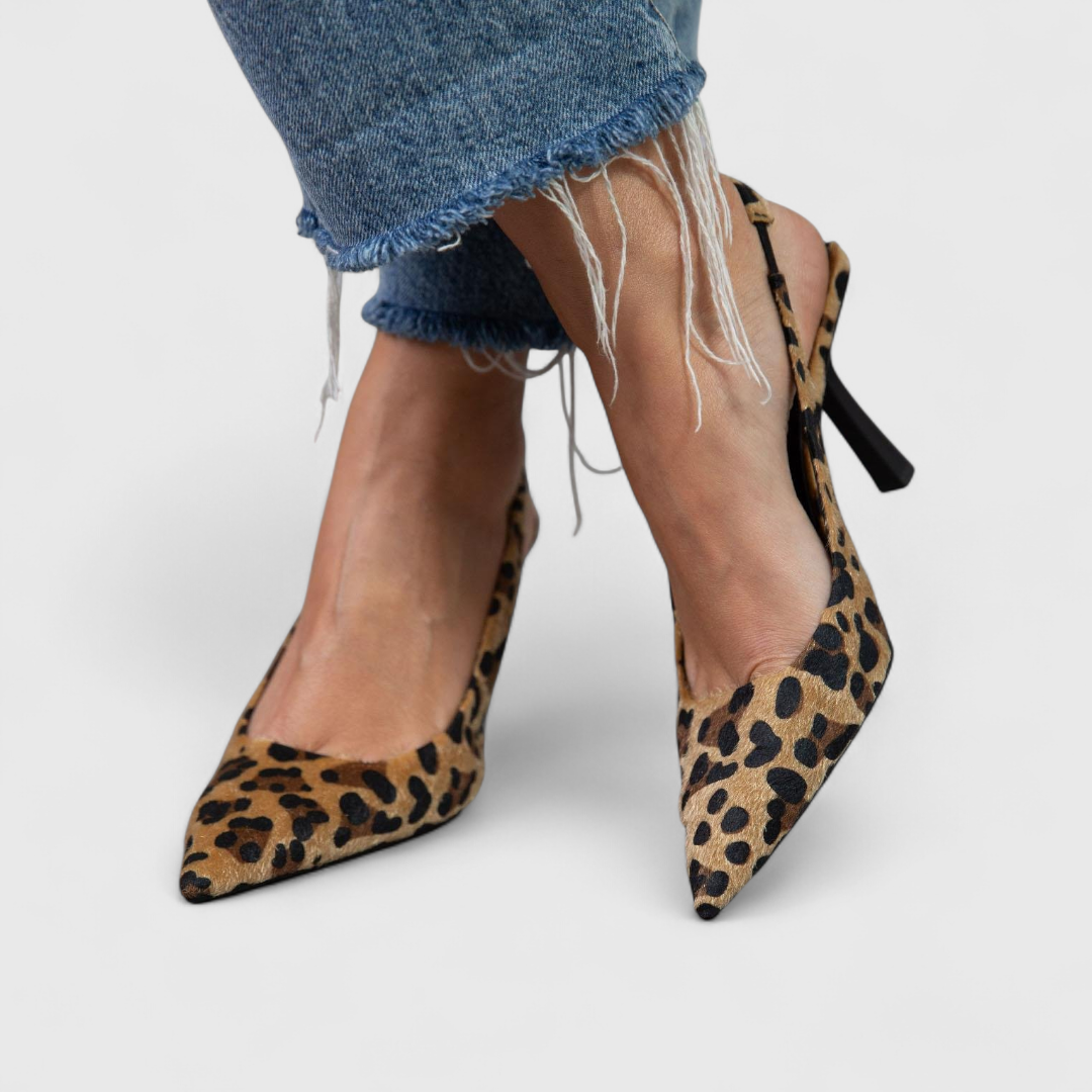 Isabella - Escarpines de punta fina con estampado leopardo