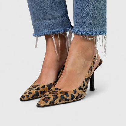 Isabella - Escarpines de punta fina con estampado leopardo
