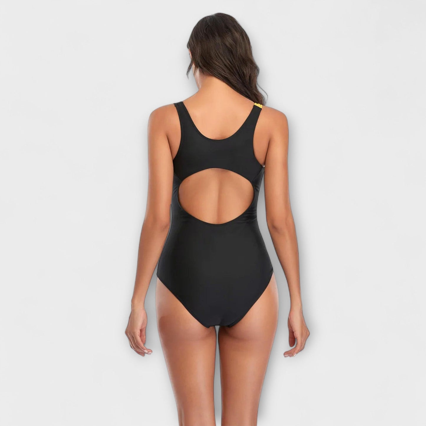 Bañador deportivo | pieza halter con abertura espalda y lazos