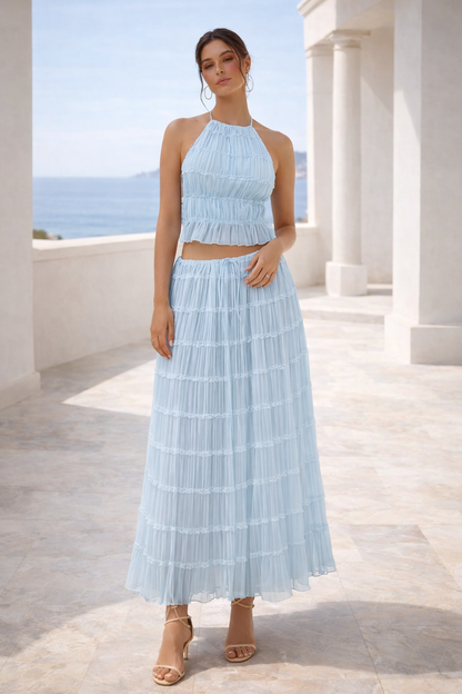 Conjunto Cielo | Falda Plisada