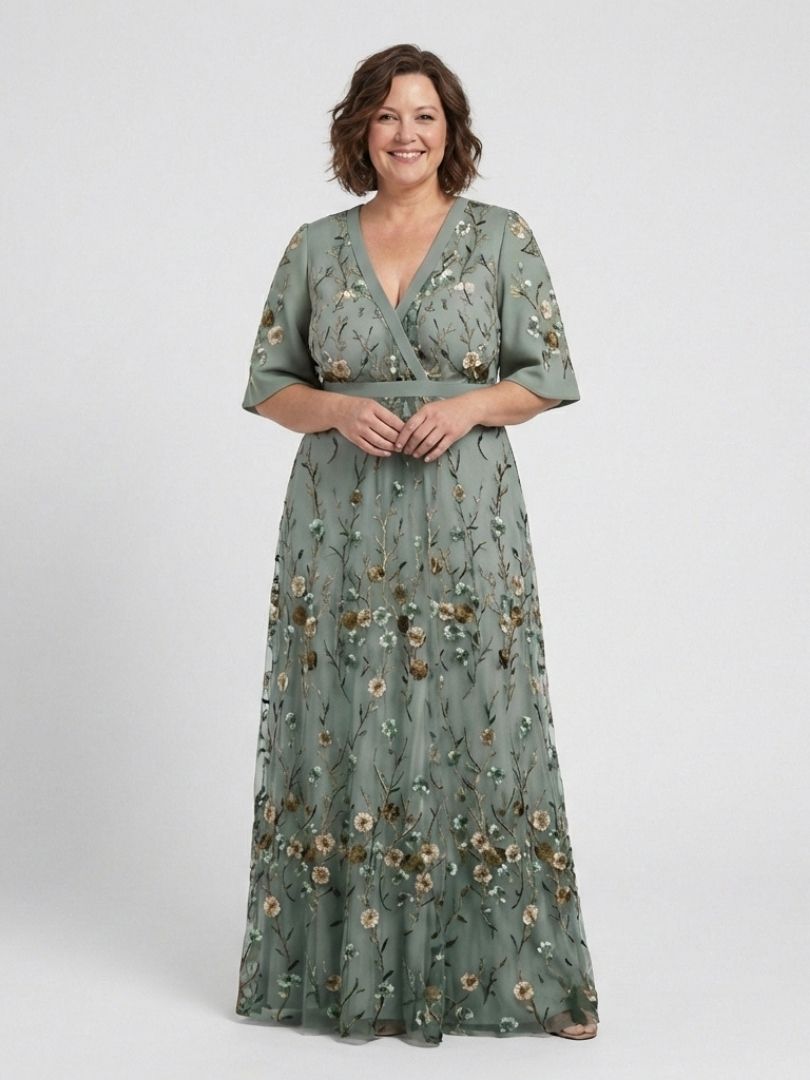 Eloísa - Vestido floral mangas semitransparentes