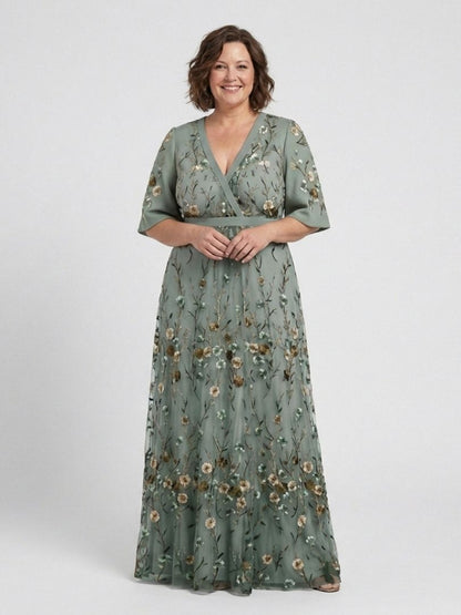 Eloísa - Vestido floral mangas semitransparentes
