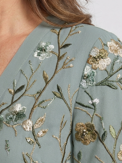 Eloísa - Vestido floral mangas semitransparentes