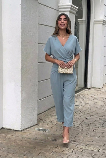 Conjunto Top Cruzado | Pantalón Fluido