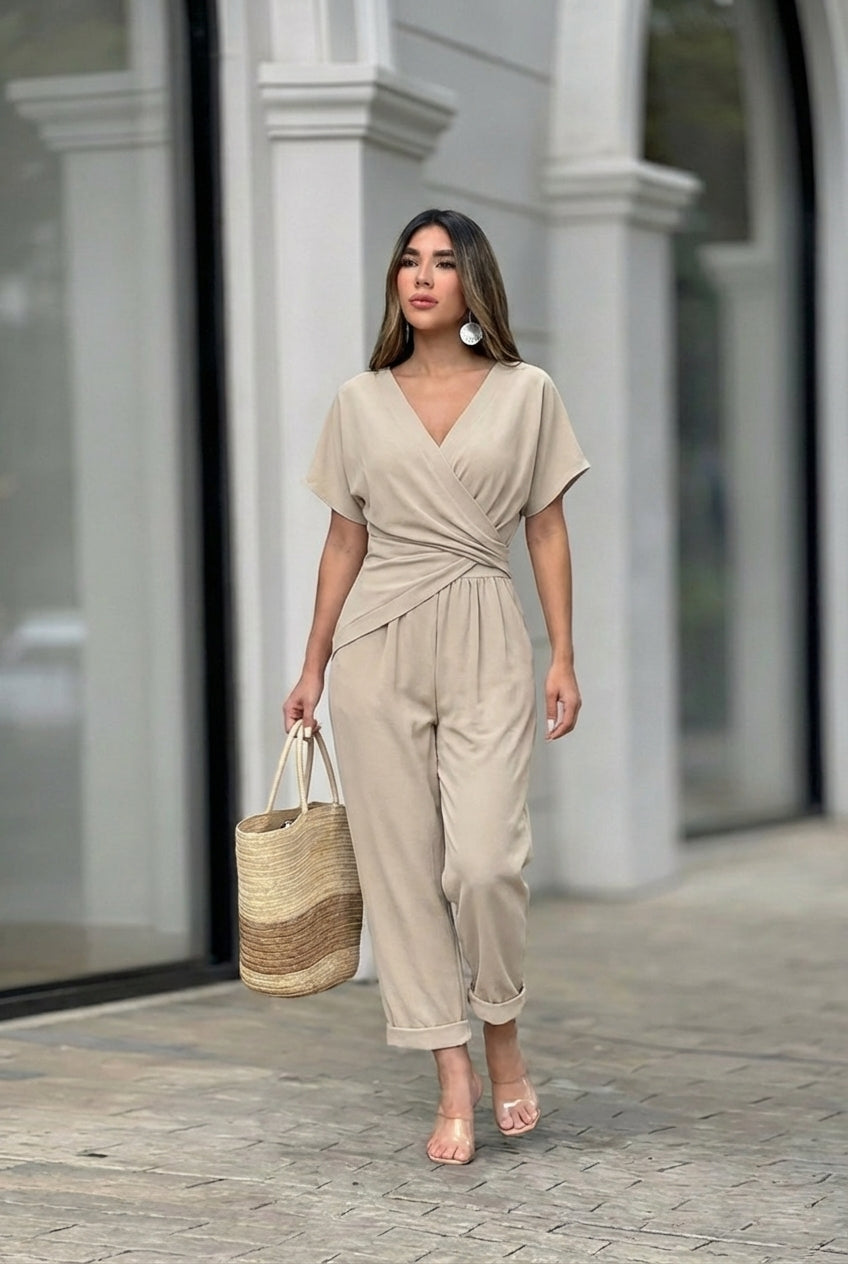 Conjunto Top Cruzado | Pantalón Fluido
